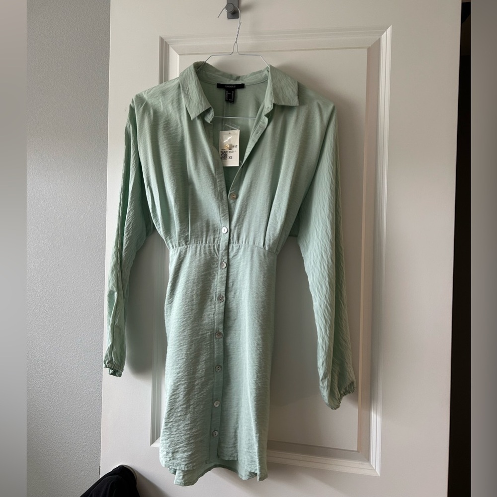 Tie-Waist Mini Shirt Dress